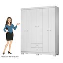Ver imagem 5 de Guarda Roupa 6 Portas e Cômoda Sapateira 4 Gavetas Infantil Quarto Completo Baby Confort Branco