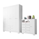 Ver imagem 2 de Guarda Roupa 6 Portas e Cômoda Sapateira 4 Gavetas Infantil Quarto Completo Baby Confort Branco