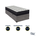 Ver imagem 3 de Cama Box Baú Solteiro Cinza e Colchão Airtech 150 D45 Ortobom