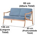 Ver imagem 3 de Sofá Navi Ozki 136 Cm Madeira Eucalipto Cedro Tecido Azul Corda Redonda Rami