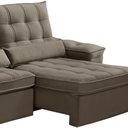 Ver imagem 3 de Sofá Retrátil Reclinável para Sala 3 Lugares 250cm Maresi F04 Veludo Marrom Claro - Lyam Decor