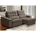 Ver imagem 2 de Sofá Retrátil Reclinável para Sala 3 Lugares 250cm Maresi F04 Veludo Marrom Claro - Lyam Decor