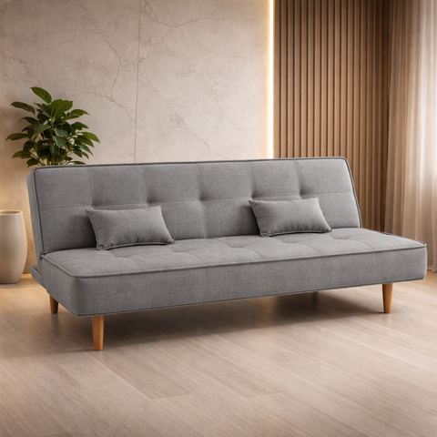 Sofá Cama Silver 3 Lugares Linho Cinza Grafite 1,92