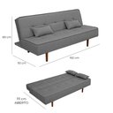 Ver imagem 3 de Sofá Cama Silver Linho Cinza Grafite 1,92 - Star Confort