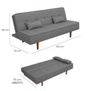 Ver imagem 3 de Sofá Cama Silver 3 Lugares Linho Cinza Grafite 1,92