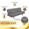Sofá Cama Silver 3 Lugares Linho Cinza Grafite 1,92 - 4
