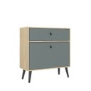 Ver imagem 2 de Sapateira Cômoda com Gaveta para Quarto Bege/Amêndoa/Acqua