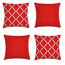 Ver imagem 1 de kit 4 capas almofadas requinte vermelho e branco