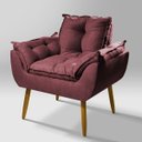 Ver imagem 1 de Poltrona Opala Decorativa de Luxo Rosa:bordô