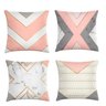 kit 4 capas almofadas marmorizado rosa e cinza - 1