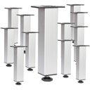 Ver imagem 1 de Kit 12 Pé Alumínio 15cm Fosco Cozinha Móveis 40x40 Regulável