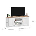 Ver imagem 3 de Rack Tv Bancada 58 Polegadas Madeira Maciça 2 Portas 2 Nichos Bolton Branco Madeirado Idimex