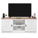 Ver mais imagens de Rack Tv Bancada 58 Polegadas Madeira Maciça 2 Portas 2 Nichos Bolton Branco Madeirado Idimex