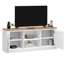 Rack Tv Bancada 58 Polegadas Madeira Maciça 2 Portas 2 Nichos Bolton Branco Madeirado Idimex - 5