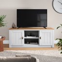 Ver imagem 1 de Rack Tv Bancada 58 Polegadas Madeira Maciça 2 Portas 2 Nichos Bolton Branco Madeirado Idimex