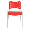 Cadeira Iso para Escola Escritório Comércio Vermelha Base Branca Ecomhome - 2