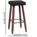 Ver imagem 3 de Kit 2 Banquetas Altas Quadradas Pés Madeira Modelo Paris:cinza