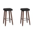 Ver imagem 1 de Kit 2 Banquetas Altas Quadradas Pés Madeira Modelo Paris:cinza