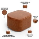 Ver imagem 7 de Puff Decorativo Orgânico para Living Quarto 70cm Doha W01 Couríssimo Camel - Lyam Decor