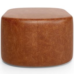 Puff Decorativo Orgânico para Living Quarto 70cm Doha W01 Couríssimo Camel - Lyam Decor - 5