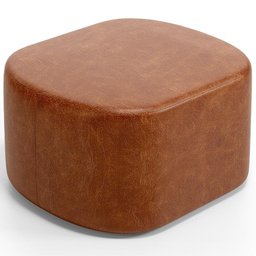 Puff Decorativo Orgânico para Living Quarto 70cm Doha W01 Couríssimo Camel - Lyam Decor - 1