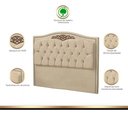 Ver imagem 5 de Cabeceira Kate Estofada para Cama Box de Casal 1,40 Veludo Bege Bz Home Decor
