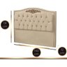 Cabeceira Kate Estofada para Cama Box de Casal 1,40 Veludo Bege Bz Home Decor - 4