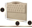 Ver imagem 4 de Cabeceira Kate Estofada para Cama Box de Casal 1,40 Veludo Bege Bz Home Decor