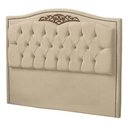 Ver imagem 2 de Cabeceira Kate Estofada para Cama Box de Casal 1,40 Veludo Bege Bz Home Decor