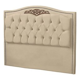 Cabeceira Kate Estofada para Cama Box de Casal 1,40 Veludo Bege Bz Home Decor - 2