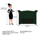 Ver imagem 2 de Kit Cabeceira Calçadeira Veneza 160cm Suede Verde