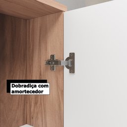 Gabinete para Banheiro com Cuba e Armário Tívoli 60cm Nogal/branco Móveis Bosi - 6