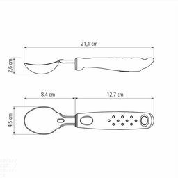 Concha para Sorvete Utilitá com Lâmina em Aço Inox e Cabo de Polipropileno Vermelho - 6
