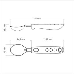 Concha para Sorvete Utilitá com Lâmina em Aço Inox e Cabo de Polipropileno Vermelho - 4