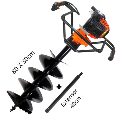 Perfurador de Solo Vulcan VPS520 Broca 80x30cm + Extensor de 40cm Ideal Para Plantio na Agricultura