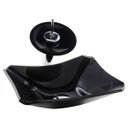 Ver imagem 2 de Gabinete de Vidro 60cm Cuba Chanfrada Preto + Torneira Cascata - Dahora