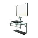 Ver imagem 1 de Gabinete de Vidro 60cm Cuba Chanfrada Preto + Torneira Cascata - Dahora