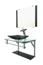 Ver imagem 1 de Gabinete de Vidro 60cm Cuba Chanfrada Preto + Torneira Cascata - Dahora