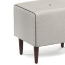 Ver imagem 3 de Kit 2 Puff Retangular Decorativo Eloah Linho Gelo Pés Palito Castanho - Arkell