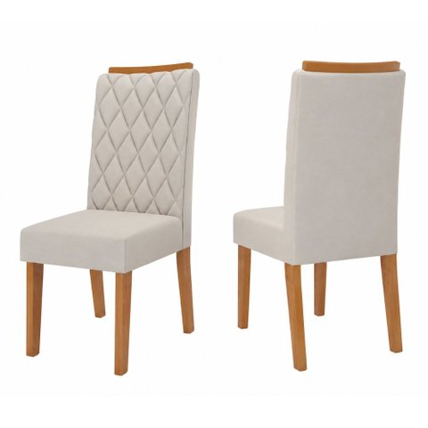 Conjunto com 2 Cadeiras Estofadas Veludo Sala de Jantar Bele Viero