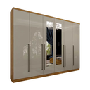 Ver imagem 1 de Guarda Roupa Casal 6 Portas 8 Gavetas Com Espelho Sevilla Tcil Cinamomo/Off White