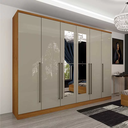 Ver imagem 2 de Guarda Roupa Casal 6 Portas 8 Gavetas Com Espelho Sevilla Tcil Cinamomo/Off White