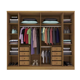 Guarda Roupa Casal 6 Portas 8 Gavetas Com Espelho Sevilla Tcil Cinamomo/Off White - 3