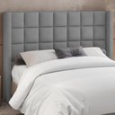 Ver imagem 7 de Kit Cabeceira Cama Box Casal 140cm Paris com Puff Recamier Itália Linho Cinza Escuro