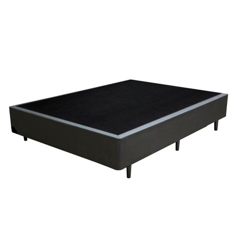 Base Box Casal Santo Box Suede 40x138x188:cinza