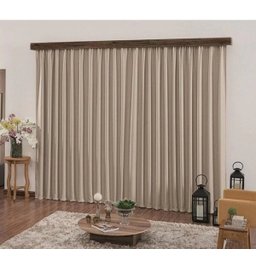 Cortina Blackout com Voal para Trilho Suiço 7,00 x 2,70 Avelã - 2