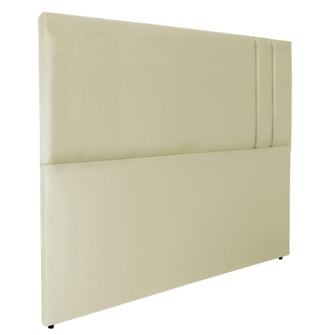 Cabeceira de Cama Estofada Siena Vertical Essencial Corino Rbl:solteiro Tradicional/bege