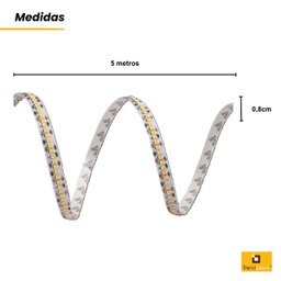 Fita de Led com 5 Metros Taschibra 240 Leds/m 20w 12v Ip20 Luz Neutra - 3