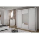 Ver imagem 4 de Guarda Roupas 3 Portas de Correr de (1 c/ Espelho) e 4 Gavetas Arezzo/Medelim Cumaru/Fendi 25 - Novo