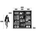 Ver imagem 3 de Guarda Roupas 3 Portas de Correr de (1 c/ Espelho) e 4 Gavetas Arezzo/Medelim Cumaru/Fendi 25 - Novo